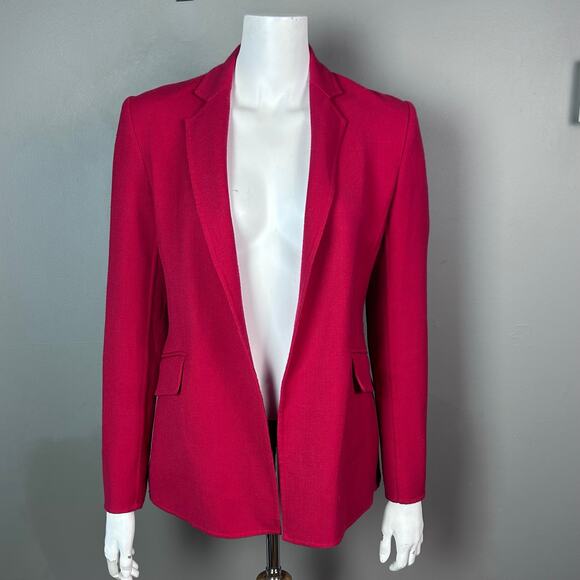 Theory sweater blazer size 2 red wool office suiting swacket minimalist tailored - Picture 2 of 12